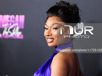 Megan Thee Stallion (Megan Jovon Ruth Pete) arrives at the Los Angeles Premiere Of Amazon Prime Video's 'Megan Thee Stallion: In Her Words'...