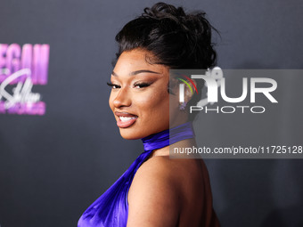 Megan Thee Stallion (Megan Jovon Ruth Pete) arrives at the Los Angeles Premiere Of Amazon Prime Video's 'Megan Thee Stallion: In Her Words'...