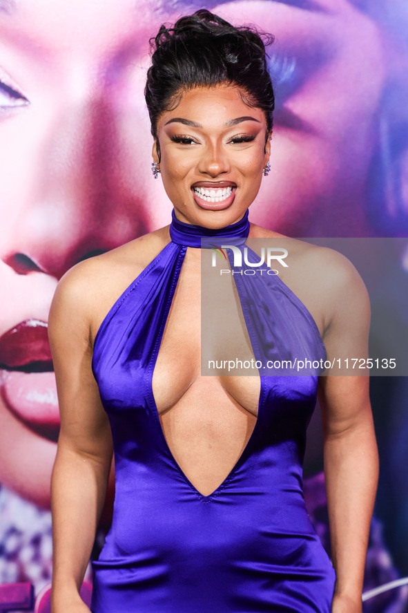 Megan Thee Stallion (Megan Jovon Ruth Pete) arrives at the Los Angeles Premiere Of Amazon Prime Video's 'Megan Thee Stallion: In Her Words'...