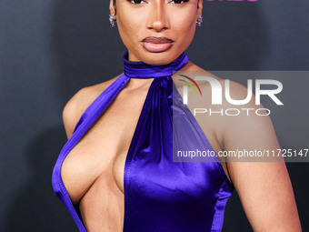 Megan Thee Stallion (Megan Jovon Ruth Pete) arrives at the Los Angeles Premiere Of Amazon Prime Video's 'Megan Thee Stallion: In Her Words'...