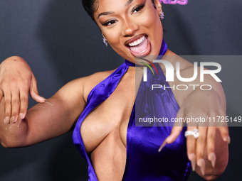 Megan Thee Stallion (Megan Jovon Ruth Pete) arrives at the Los Angeles Premiere Of Amazon Prime Video's 'Megan Thee Stallion: In Her Words'...