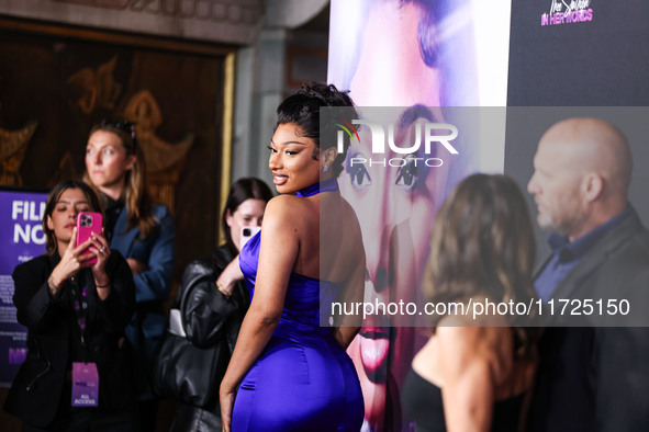 Megan Thee Stallion (Megan Jovon Ruth Pete) arrives at the Los Angeles Premiere Of Amazon Prime Video's 'Megan Thee Stallion: In Her Words'...