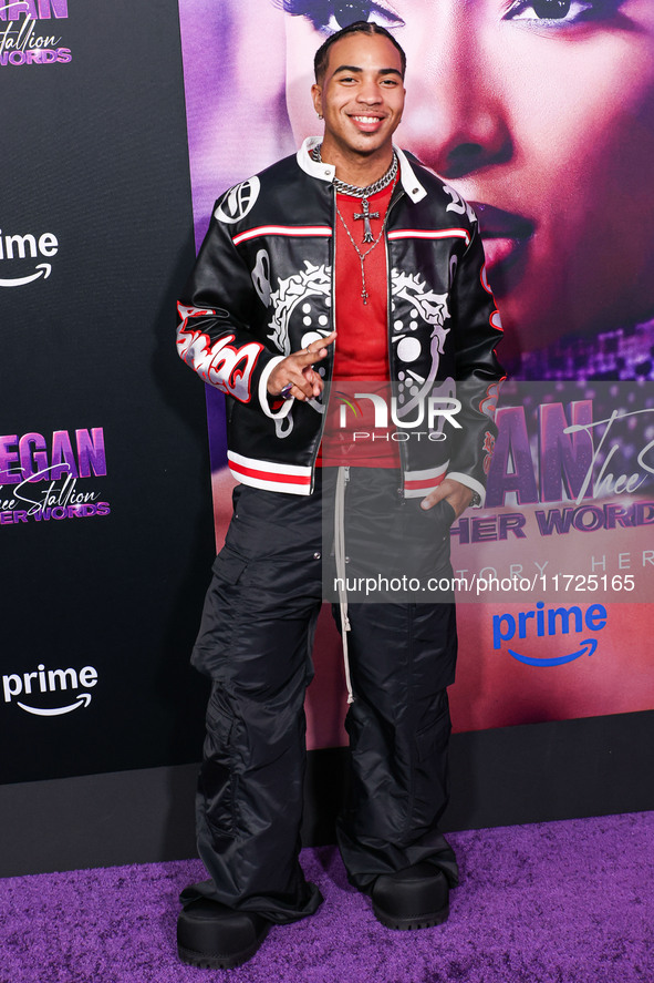 LaRon Hines arrives at the Los Angeles Premiere Of Amazon Prime Video's 'Megan Thee Stallion: In Her Words' held at the TCL Chinese Theatre...