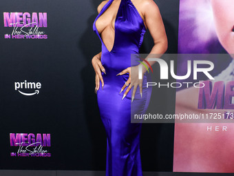 Megan Thee Stallion (Megan Jovon Ruth Pete) arrives at the Los Angeles Premiere Of Amazon Prime Video's 'Megan Thee Stallion: In Her Words'...