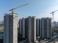 A building under construction by China Overseas Property is for sale in Qingjiangpu district, Huai 'an city, Jiangsu province, on October 31...