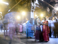 Hindu devotees attend the Deepavali festival in Colombo, Sri Lanka, on October 31, 2024. Deepavali, also known as Diwali, is a vibrant festi...