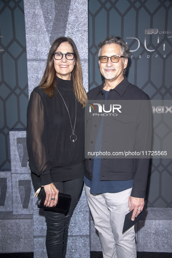 Mari-Jo Winkler and Eddy Loffreda attend the world premiere of HBO's ''Dune: Prophecy'' at Jazz at Lincoln Center in New York, USA, on Octob...