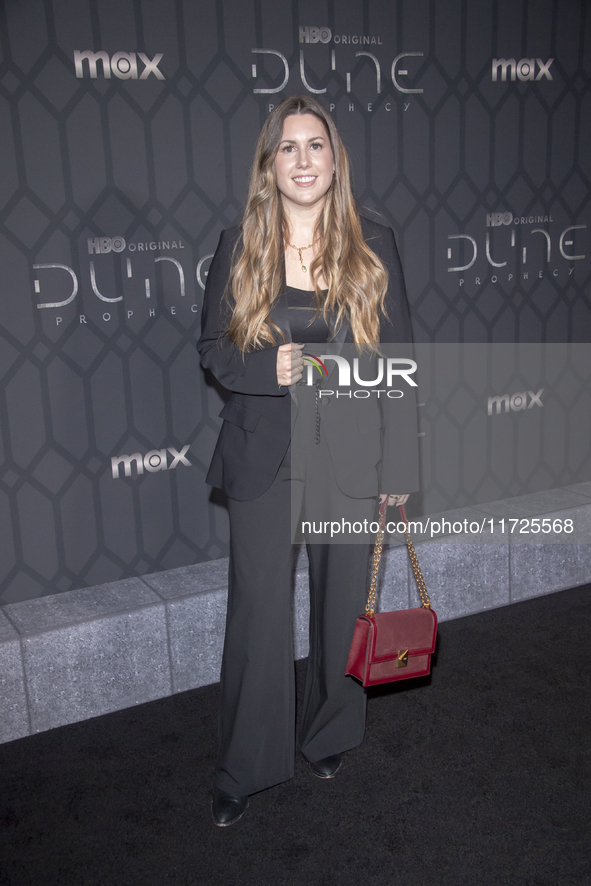 Amelia Allwarden attends the world premiere of HBO's ''Dune: Prophecy'' at Jazz at Lincoln Center in New York, USA, on October 30, 2024. 