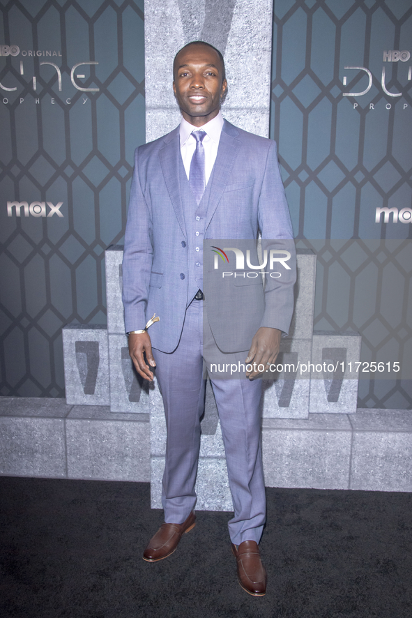 Jamie Hector attends the world premiere of HBO's ''Dune: Prophecy'' at Jazz at Lincoln Center in New York, USA, on October 30, 2024. 