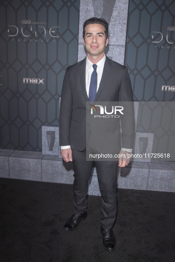 Kor Adana attends the world premiere of HBO's ''Dune: Prophecy'' at Jazz at Lincoln Center in New York, USA, on October 30, 2024. 