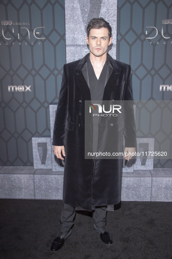 Chris Mason attends the world premiere of HBO's ''Dune: Prophecy'' at Jazz at Lincoln Center in New York, USA, on October 30, 2024. 