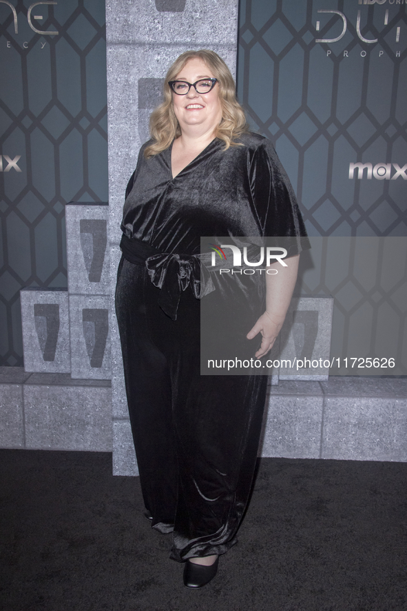 Alison Schapker attends the world premiere of HBO's ''Dune: Prophecy'' at Jazz at Lincoln Center in New York, USA, on October 30, 2024. 