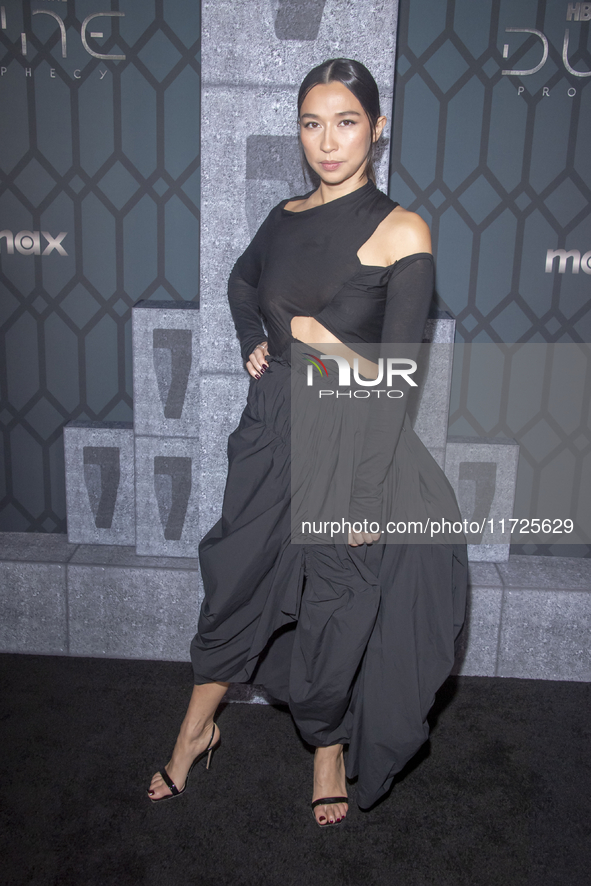 Aoife Hinds attends the world premiere of HBO's ''Dune: Prophecy'' at Jazz at Lincoln Center in New York, USA, on October 30, 2024. 