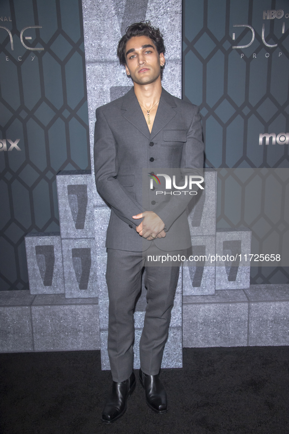 Josh Heuston attends the world premiere of HBO's ''Dune: Prophecy'' at Jazz at Lincoln Center in New York, USA, on October 30, 2024. 