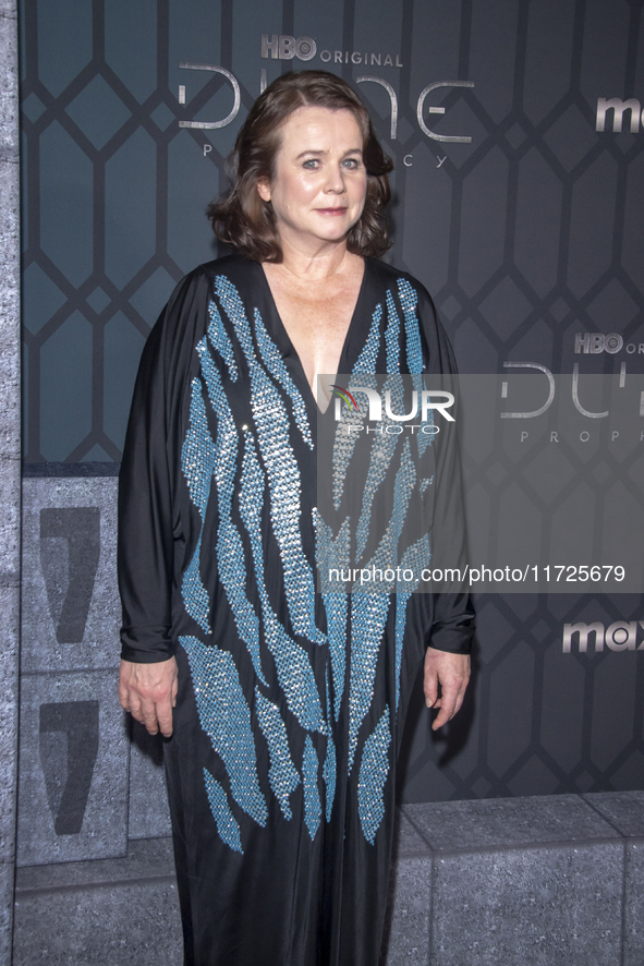 Emily Watson attends the world premiere of HBO's ''Dune: Prophecy'' at Jazz at Lincoln Center in New York, New York, USA, on October 30, 202...