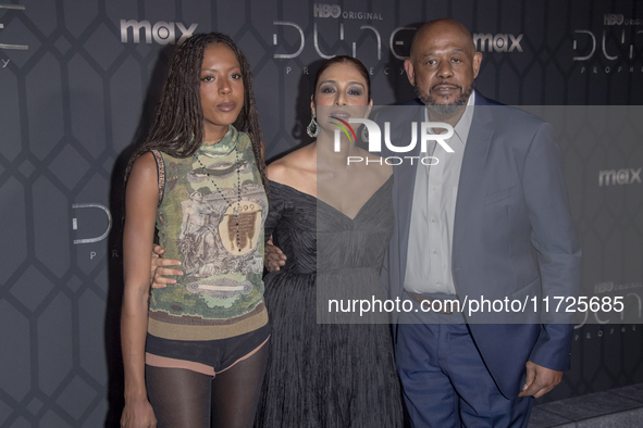 HBO's ''Dune: Prophecy'' world premiere. In New York, New York, USA, on October 30, 2024, (L-R) True Whitaker, Tabu, and Forest Whitaker att...