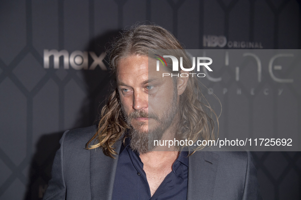 Travis Fimmel attends the world premiere of HBO's ''Dune: Prophecy'' at Jazz at Lincoln Center in New York, USA, on October 30, 2024. 