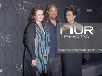 Emily Watson, Travis Fimmel, and Olivia Williams attend the world premiere of HBO's ''Dune: Prophecy'' at Jazz at Lincoln Center in New York...