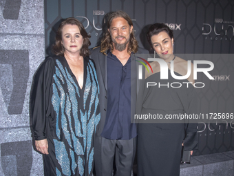 Emily Watson, Travis Fimmel, and Olivia Williams attend the world premiere of HBO's ''Dune: Prophecy'' at Jazz at Lincoln Center in New York...