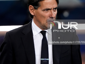 Simone Inzaghi head coach of FC Internazionale looks on during the Serie A Enilive match between Empoli FC and FC Internazionale at Stadio C...