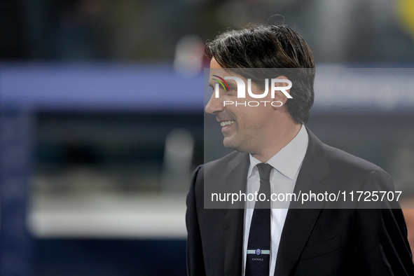 Simone Inzaghi head coach of FC Internazionale looks on during the Serie A Enilive match between Empoli FC and FC Internazionale at Stadio C...