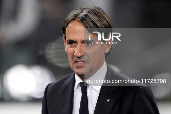 Simone Inzaghi head coach of FC Internazionale looks on during the Serie A Enilive match between Empoli FC and FC Internazionale at Stadio C...