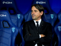 Simone Inzaghi head coach of FC Internazionale looks on during the Serie A Enilive match between Empoli FC and FC Internazionale at Stadio C...