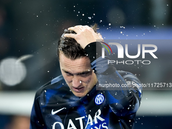 Piotr Zielinski of FC Internazionale looks on during the Serie A Enilive match between Empoli FC and FC Internazionale at Stadio Carlo Caste...