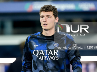 Benjamin Pavard of FC Internazionale looks on during the Serie A Enilive match between Empoli FC and FC Internazionale at Stadio Carlo Caste...