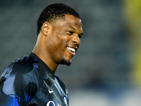 Denzel Dumfries of FC Internazionale looks on during the Serie A Enilive match between Empoli FC and FC Internazionale at Stadio Carlo Caste...