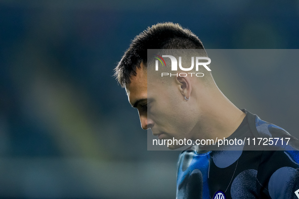 Lautaro Martinez of FC Internazionale looks on during the Serie A Enilive match between Empoli FC and FC Internazionale at Stadio Carlo Cast...