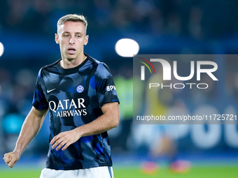 Davide Frattesi of FC Internazionale looks on during the Serie A Enilive match between Empoli FC and FC Internazionale at Stadio Carlo Caste...