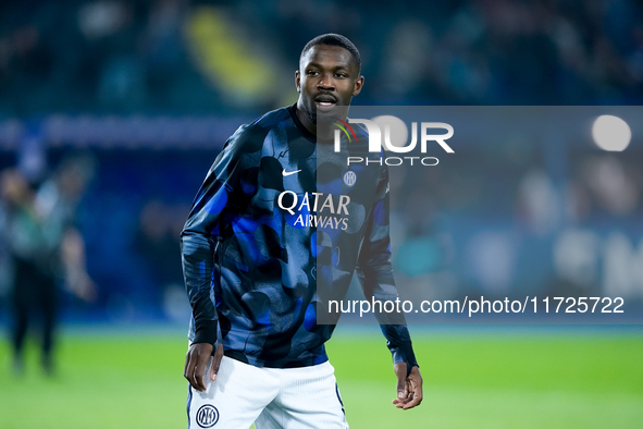 Marcus Thuram of FC Internazionale looks on during the Serie A Enilive match between Empoli FC and FC Internazionale at Stadio Carlo Castell...