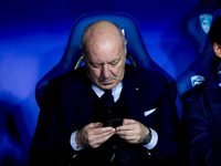 Giuseppe Marotta chairman of FC Internazionale takes a look on the phone during the Serie A Enilive match between Empoli FC and FC Internazi...