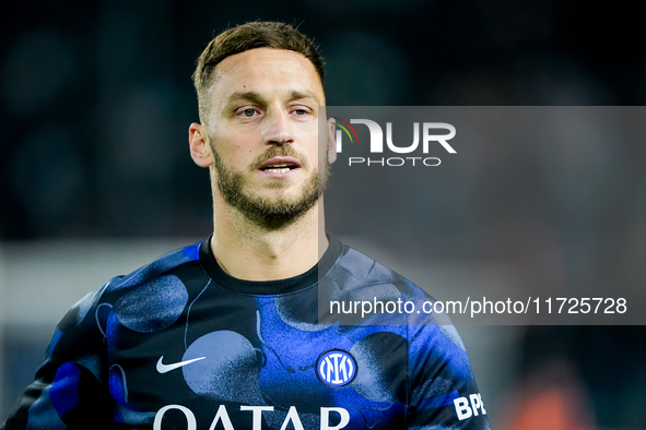 Marko Arnautovic of FC Internazionale looks on during the Serie A Enilive match between Empoli FC and FC Internazionale at Stadio Carlo Cast...