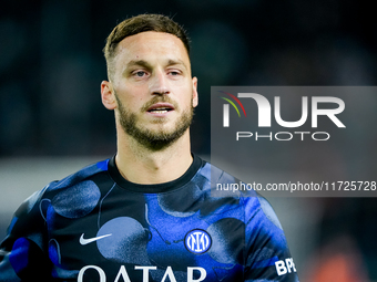 Marko Arnautovic of FC Internazionale looks on during the Serie A Enilive match between Empoli FC and FC Internazionale at Stadio Carlo Cast...