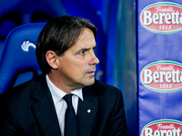 Simone Inzaghi head coach of FC Internazionale looks on during the Serie A Enilive match between Empoli FC and FC Internazionale at Stadio C...