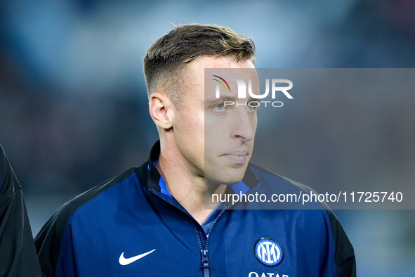 Davide Frattesi of FC Internazionale looks on during the Serie A Enilive match between Empoli FC and FC Internazionale at Stadio Carlo Caste...