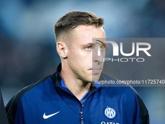 Davide Frattesi of FC Internazionale looks on during the Serie A Enilive match between Empoli FC and FC Internazionale at Stadio Carlo Caste...