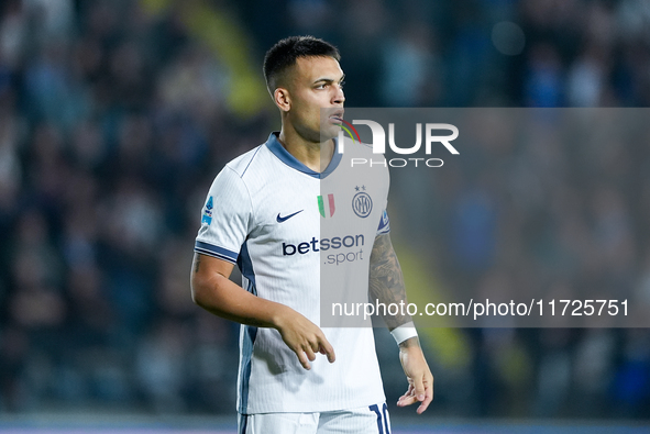 Lautaro Martinez of FC Internazionale looks on during the Serie A Enilive match between Empoli FC and FC Internazionale at Stadio Carlo Cast...