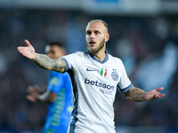 Federico Dimarco of FC Internazionale gestures during the Serie A Enilive match between Empoli FC and FC Internazionale at Stadio Carlo Cast...