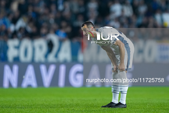 Henrikh Mkhitaryan of FC Internazionale looks on during the Serie A Enilive match between Empoli FC and FC Internazionale at Stadio Carlo Ca...