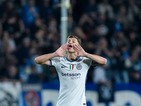 Nicolo' Barella of FC Internazionale yells during the Serie A Enilive match between Empoli FC and FC Internazionale at Stadio Carlo Castella...