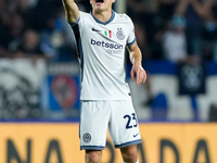 Nicolo' Barella of FC Internazionale gestures during the Serie A Enilive match between Empoli FC and FC Internazionale at Stadio Carlo Caste...