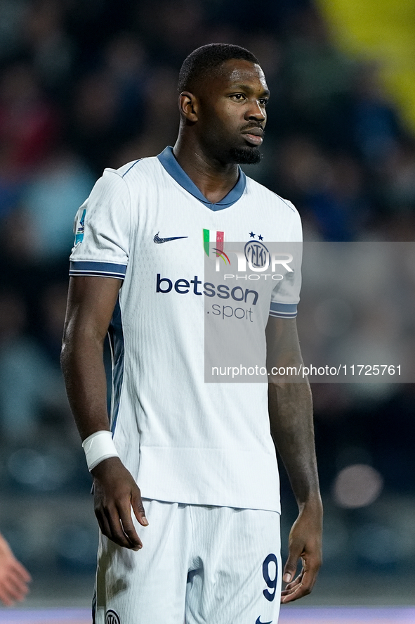 Marcus Thuram of FC Internazionale looks on during the Serie A Enilive match between Empoli FC and FC Internazionale at Stadio Carlo Castell...