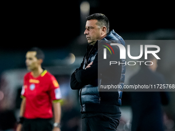 Roberto D'Aversa head coach of Empoli FC looks on during the Serie A Enilive match between Empoli FC and FC Internazionale at Stadio Carlo C...