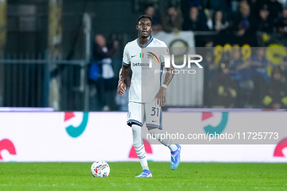 Yann Aurel Bisseck of FC Internazionale during the Serie A Enilive match between Empoli FC and FC Internazionale at Stadio Carlo Castellani...