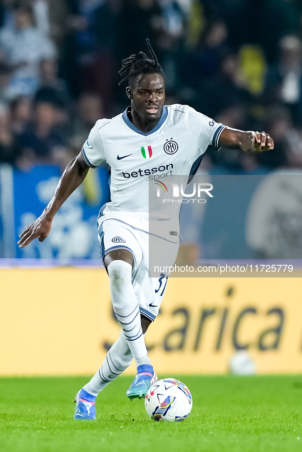 Yann Aurel Bisseck of FC Internazionale during the Serie A Enilive match between Empoli FC and FC Internazionale at Stadio Carlo Castellani...