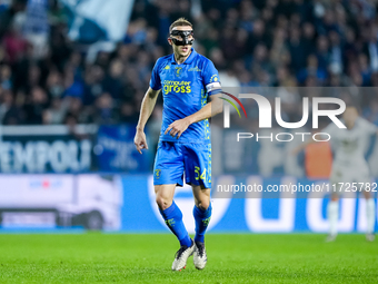 Ardian Ismajli of Empoli FC looks on during the Serie A Enilive match between Empoli FC and FC Internazionale at Stadio Carlo Castellani on...