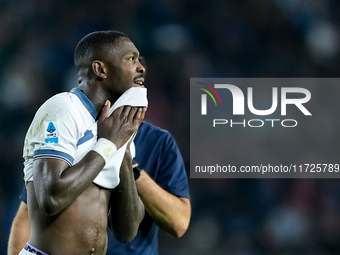 Marcus Thuram of FC Internazionale reacts during the Serie A Enilive match between Empoli FC and FC Internazionale at Stadio Carlo Castellan...